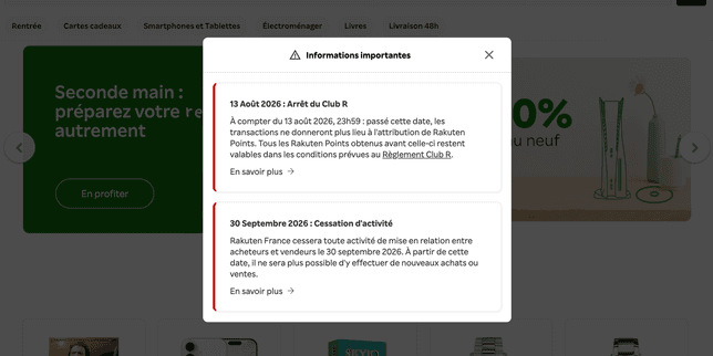 Rakuten France : le site de vente en ligne cessera son activité à partir du 1ᵉʳ octobre